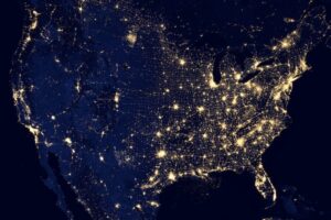 satellite photo of america at night